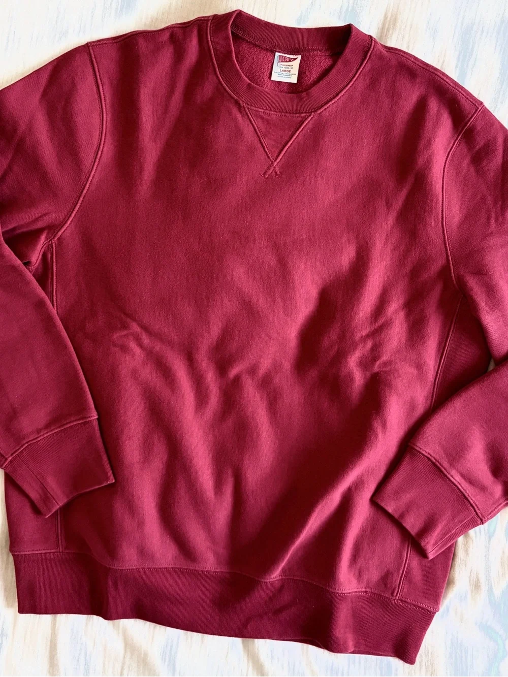 J Crew Large Red 14oz Crewneck Sweatshirt